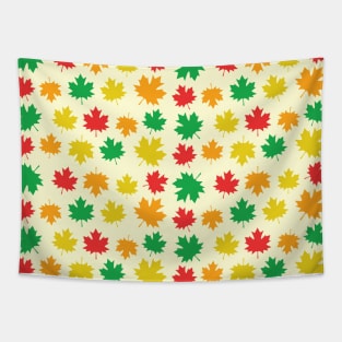 Colorful Autumnal Leafs - Nature Pattern Tapestry