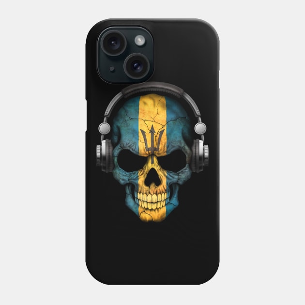 Dark Skull Deejay with Barbados Flag Phone Case by jeffbartels