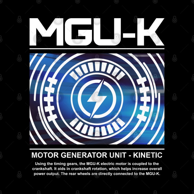 MGU-K F1 Power Unit (White Text) Design by DavidSpeedDesign