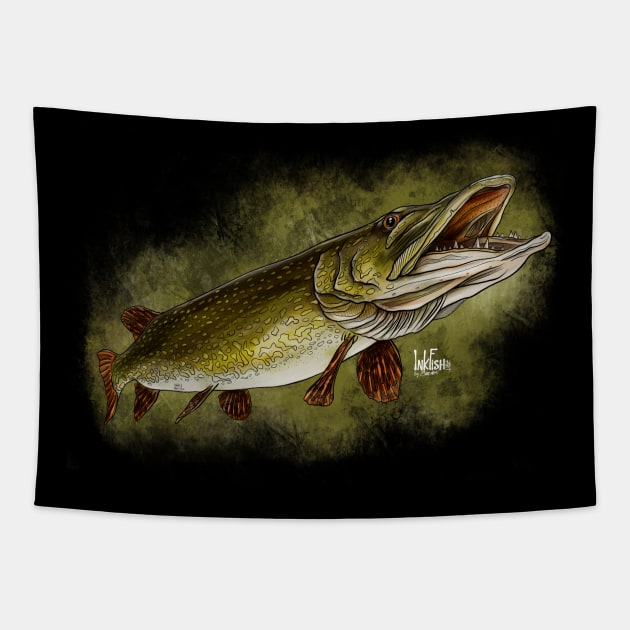 Northern pike Tapestry by Sandarmi