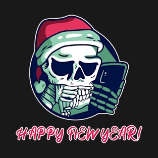 funny new year skeleton for grumpy grown-ups T-Shirt