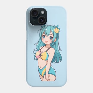 Cute anime girl in bikini Phone Case