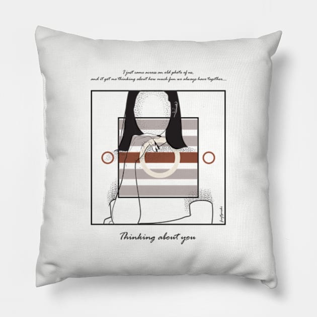 Thinking about You version 10 Pillow by Frajtgorski