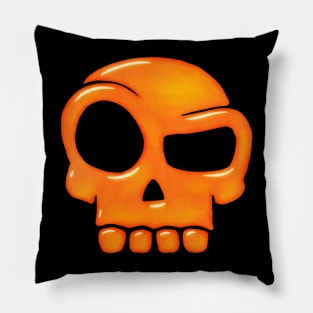 fiery glass skull Pillow