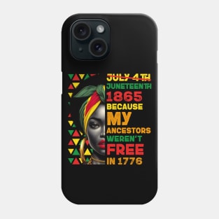 Juneteenth Black Women Celebrating Black Freedom Day 1865 Phone Case