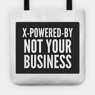 Secure Coding X-Powered-By Not Your Business Black Background Tote