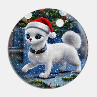 Christmas anime cat in snow Pin
