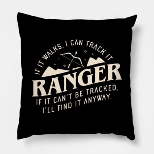 Ranger If It Walks I Can Track It Funny Tabletop RPG Pillow