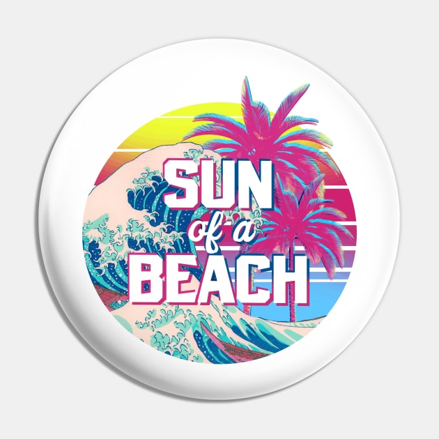 Sun of a Beach - Aesthetic Vapowave Pin by FandomizedRose