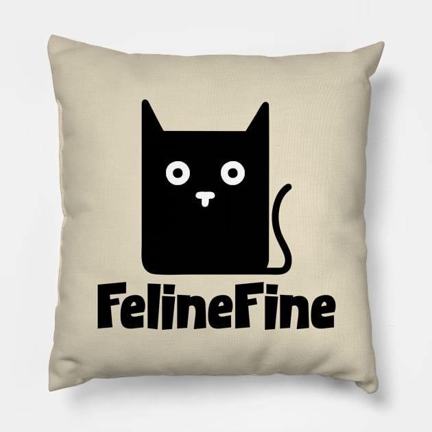 Feline Fine Pillow by Qasim