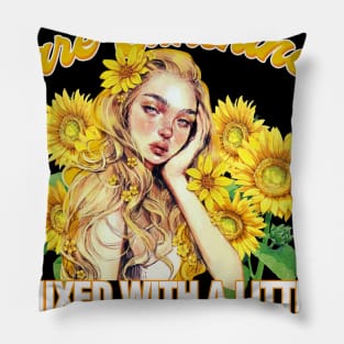 April Girl Sunshine Mixed Hurricane Shirt Cancer Leo Birthday Pillow