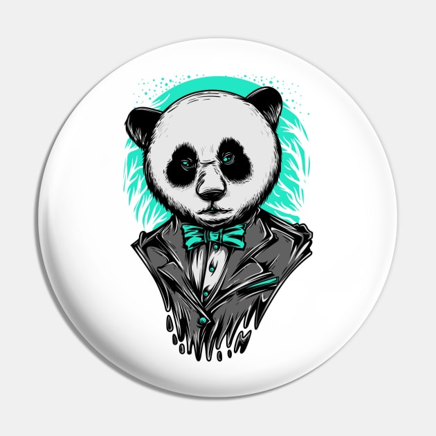 Smart Panda Suit Grey Blue Pin by BradleyHeal