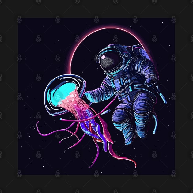 Astronaut meet Jellyfish by TomFrontierArt