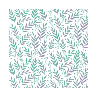 Watercolor branches - pastel green and very peri T-Shirt