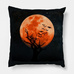 Spooky Halloween Moon Pillow