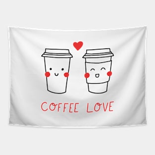 Coffee Love (white) Tapestry