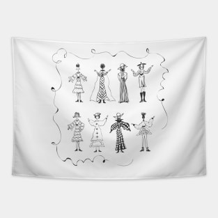 Funny doodles sketches Tapestry