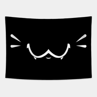 Kawaii Neko Face V2-BLACK Tapestry