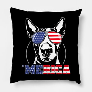 Proud Bull Terrier American Flag Merica dog Pillow