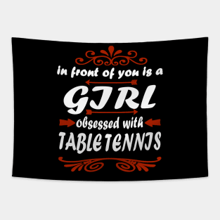 Table Tennis Girl's Bat Nubs Tapestry
