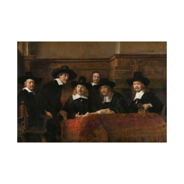 The Syndics of the Amsterdam Drapers' Guild, known as the Sampling Officials by Rembrandt by Classic Art Stall