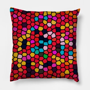 Painted Glass of Colorful Retro ZigZag Pattern Pillow