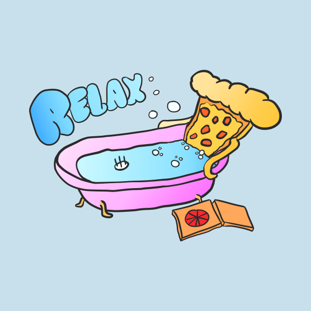 Slice of pizza relaxing in a tub by PixelMat