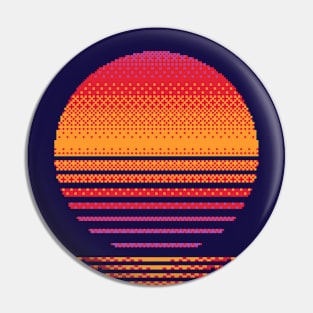 Pixelated Retro Sunset Pin