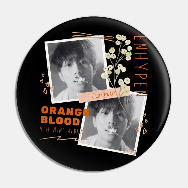 Jungwon ENHYPEN Orange Blood Pin by wennstore