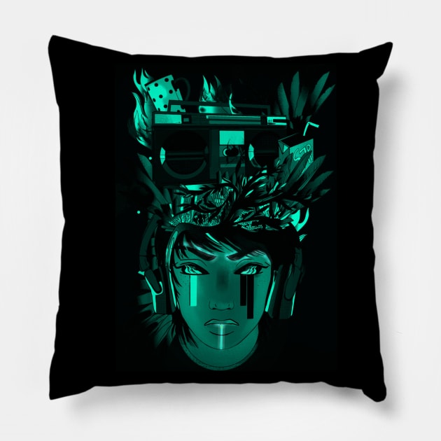 Cyberpunk design Pillow by jen28