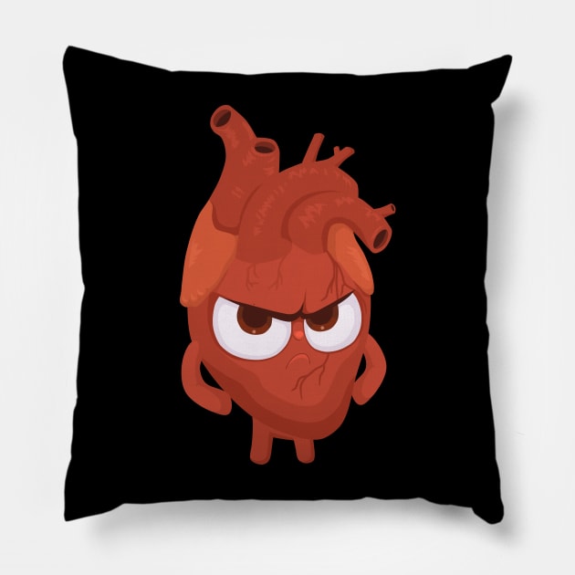 Angry Heart Pillow by juliavector