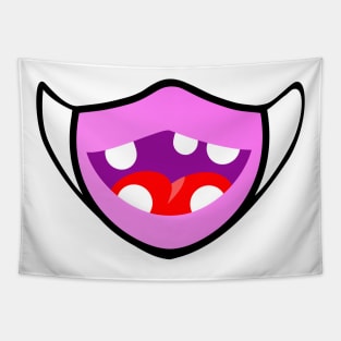 Cute and funny face mask cartoon design Tapestry