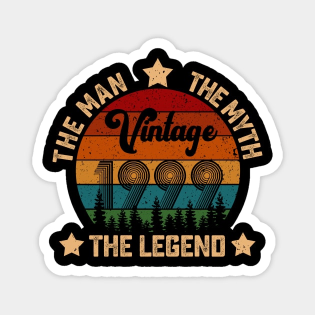 Father's Day Shirt Vintage 1999 The Men Myth Legend 21st Birthday Gift Magnet by Kimko