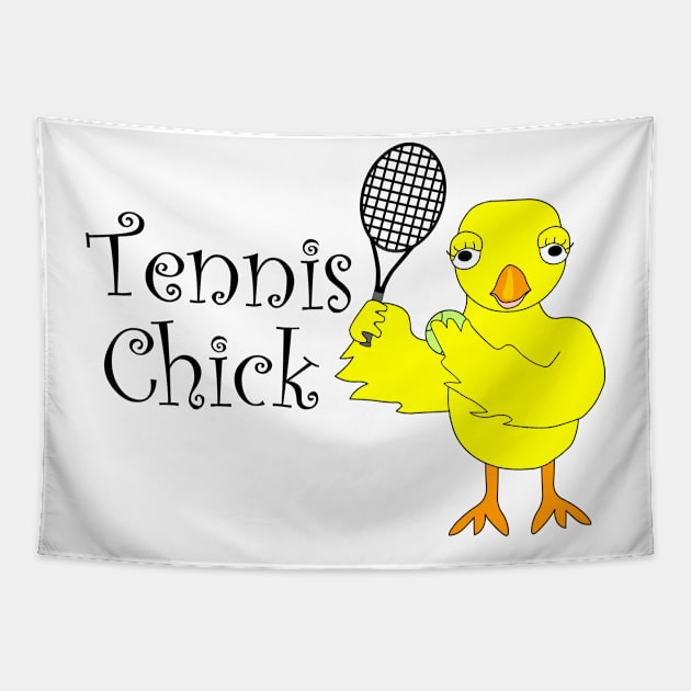 Tennis Chick Text Tapestry by Barthol Graphics