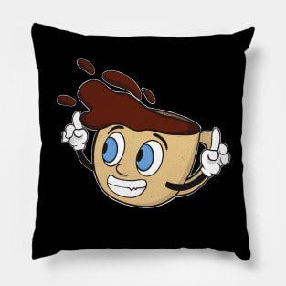 Coffee Cup Cartoon Funny Caffeine Pillow