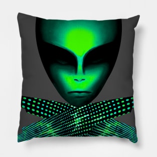 Green Martian Ray Guns Alien Future War Tee Pillow