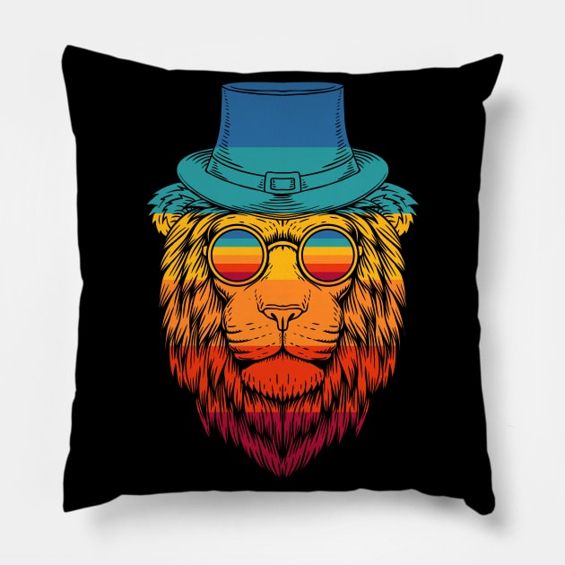 Vintage Gentleman Lion Pillow by Dojaja