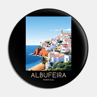 A Pop Art Travel Print of Albufeira - Portugal Pin