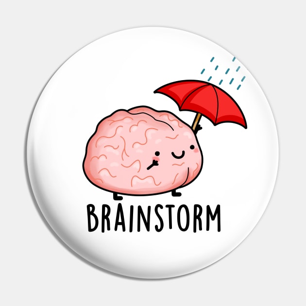 Brain Storm Cute Anatomy Pun Pin by punnybone