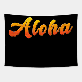 Aloha Flowers Hawaiian Funny vintage Hawaii Beach Tapestry