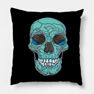 Mint green skull Pillow