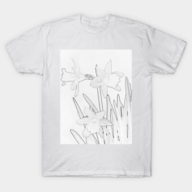 Daffodil Flower Line Art Flower T Shirt Teepublic