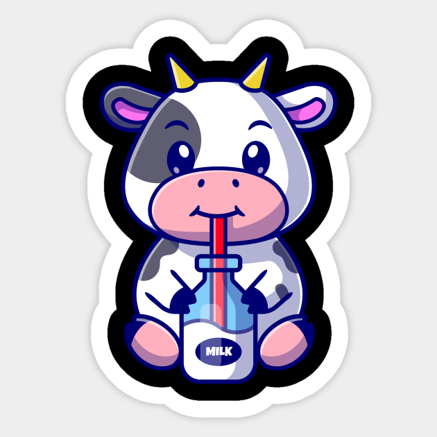 Cute Cow Drink Milk Cartoon - Cute Cow Drink Milk Cartoon - Sticker | TeePublic Cute Cow Drink Milk Cartoon - Cute Cow Drink Milk Cartoon - Sticker | TeePublic