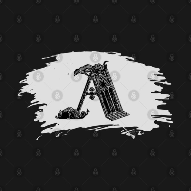 Gothic letter A – Alphabet typography by IrvinGoth Garden