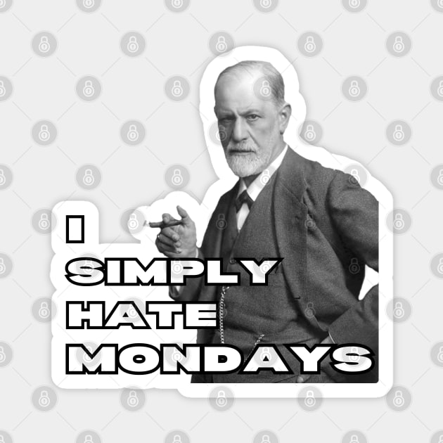 Freud Hates Mondays - Funny Retro Magnet by TuncGK