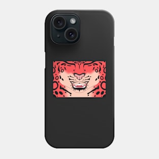 Strawberry Snow Leopard Face Phone Case