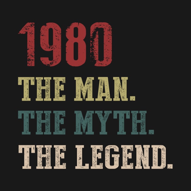 Vintage 1980 The Man The Myth The Legend Gift 40th Birthday by Foatui