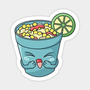 Cartoon Elote Corn in a Cup Magnet