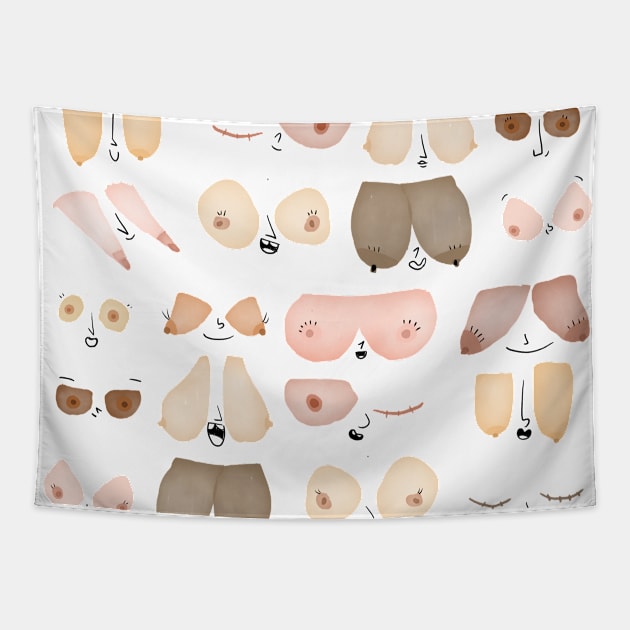 Every flavour Boobs Tapestry by Gummy Illustrations