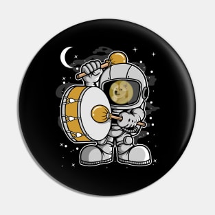 Astronaut Drummer Dogecoin DOGE Coin To The Moon Crypto Token Cryptocurrency Blockchain Wallet Birthday Gift For Men Women Kids Pin